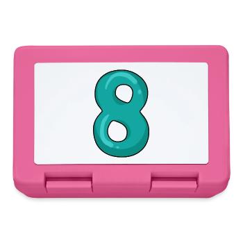 8 - Acht - Ziffer 8 - Brotdose - Pink - Vorne
