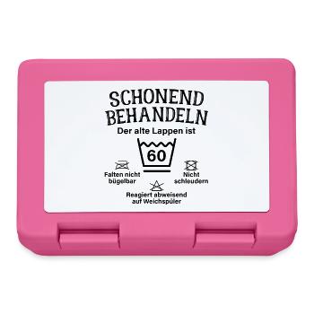 Schonend Behandeln Lappen Geschenk 60. Geburtstag - Brotdose - Pink - Vorne