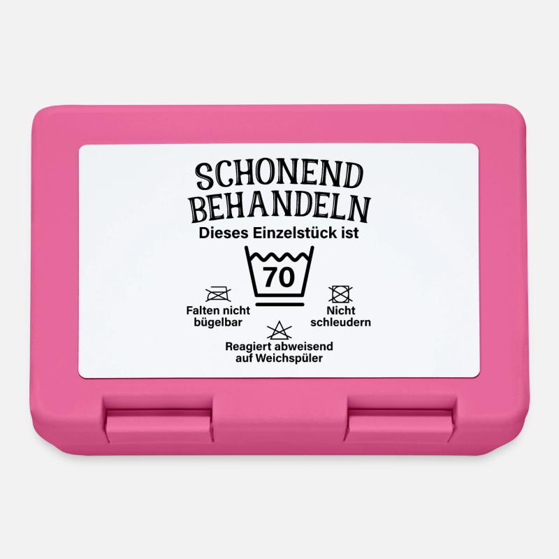 Schonend Behandeln Siebzig Geschenk 70. Geburtstag - Brotdose - Pink