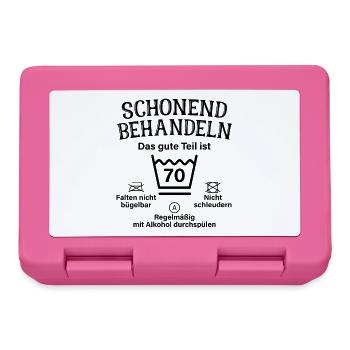 Schonend Behandeln Männer Geschenk 70. Geburtstag - Brotdose - Pink - Vorne