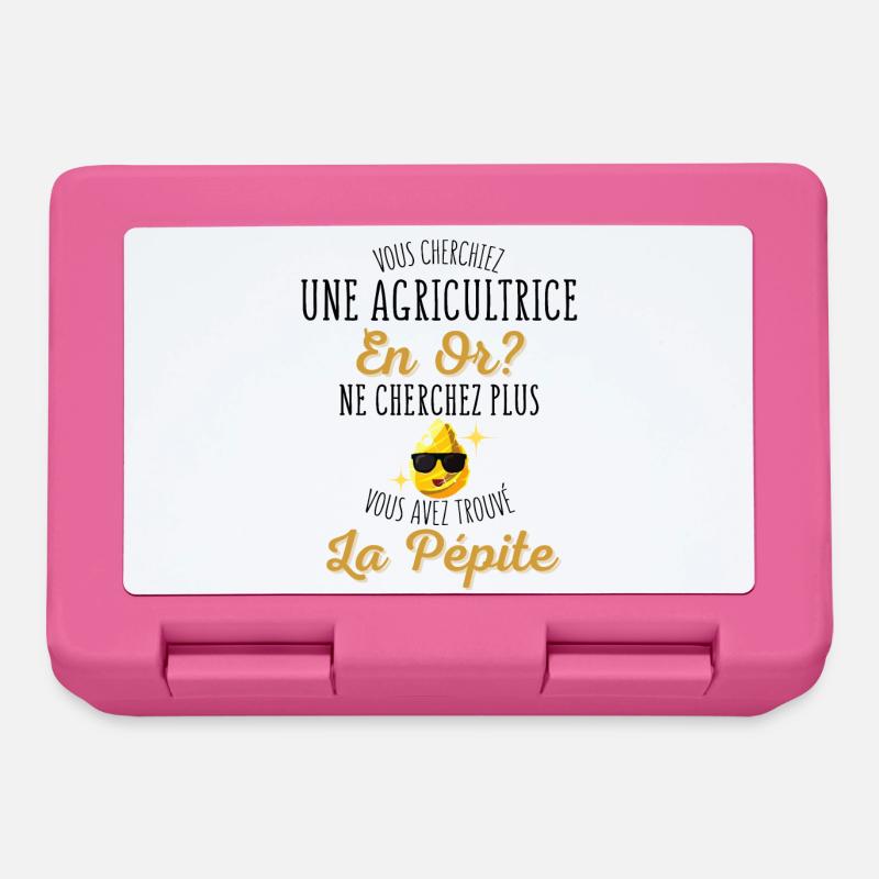 Vous Cherchiez une Agricultrice en Or? - Humour - Boîte à goûter - rose