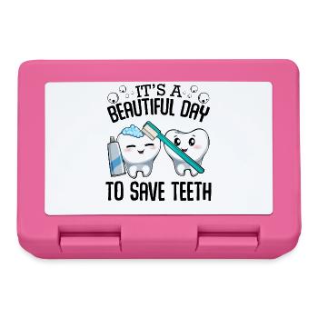 Duo de soins dentaires : Se brosser les dents - Boîte à goûter - rose - Devant