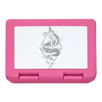 Kanji Sword Japanese Dragon Katana Japanese - Lunchbox - pink - Front