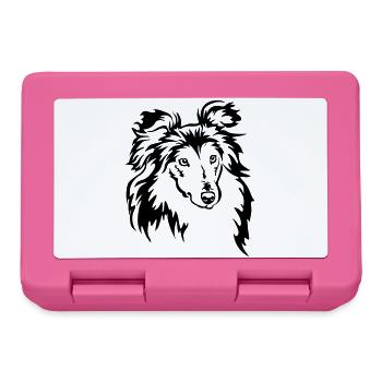 Sheltie Kopf - Brotdose - Pink - Vorne