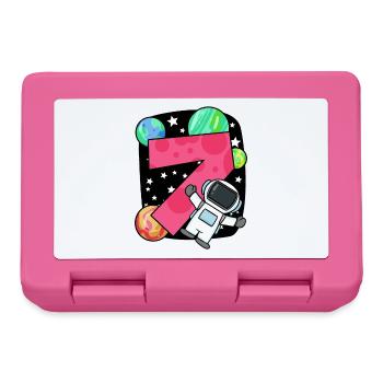 7 birthday boy - 7 years old - I am 7 - Lunchbox - pink - Front