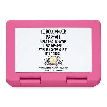 Le Boulanger Parfait n'est pas un Mythe - Humour - Boîte à goûter - rose - Devant