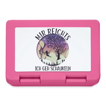 Mädchen auf Schaukel Mir Reichts Ich Geh Schaukeln - Brotdose - Pink - Vorne