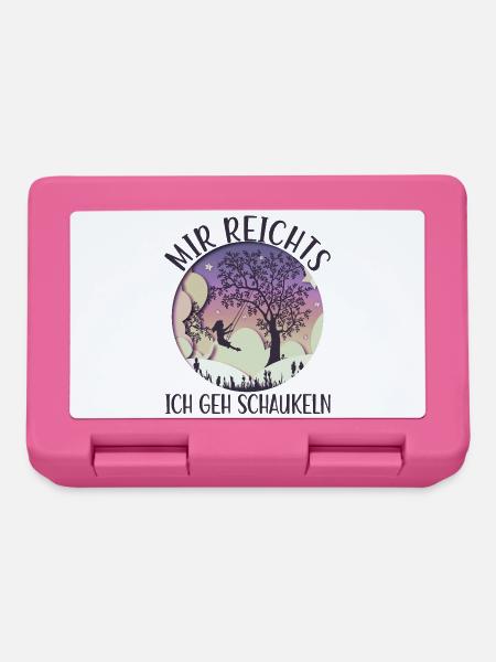 Mädchen auf Schaukel Mir Reichts Ich Geh Schaukeln - Brotdose - Pink