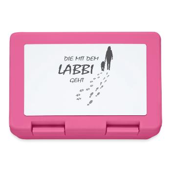 Die mit dem Labbi geht, Hundepfoten Labrador Gassi - Brotdose - Pink - Vorne