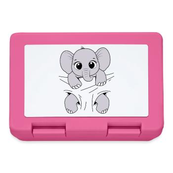 Bébé Éléphant Animal Drôle Porter Bébé Éléphant - Boîte à goûter - rose - Devant