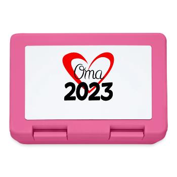 Oma 2023 - Werdende Oma - Brotdose - Pink - Vorne