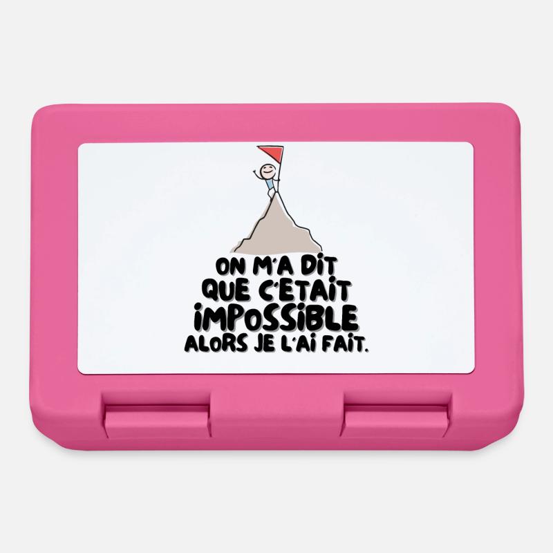 C'était Impossible Alors je l'ai Fait - Boîte à goûter - rose