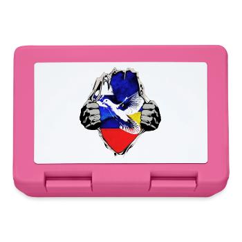 Russia Ukraine Flags with dove of peace - Lunchbox - pink - Front
