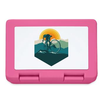 Road Cyclist Mountains Sun - Lunchbox - pink - Front
