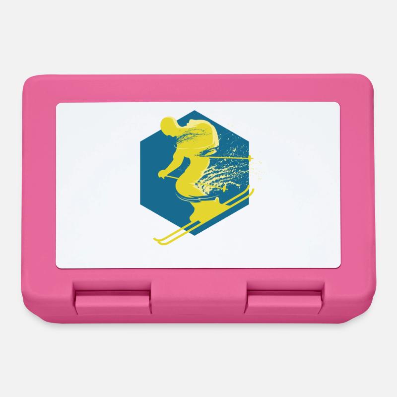 Skifahrer - Brotdose - Pink
