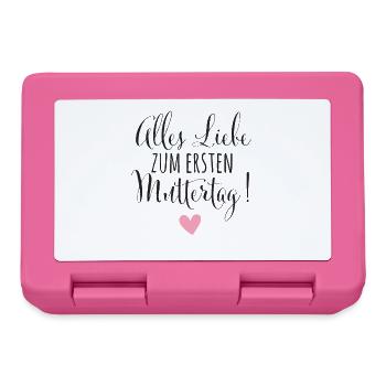 Erster Muttertag Geschenk Mama Baby Geburt - Brotdose - Pink - Vorne