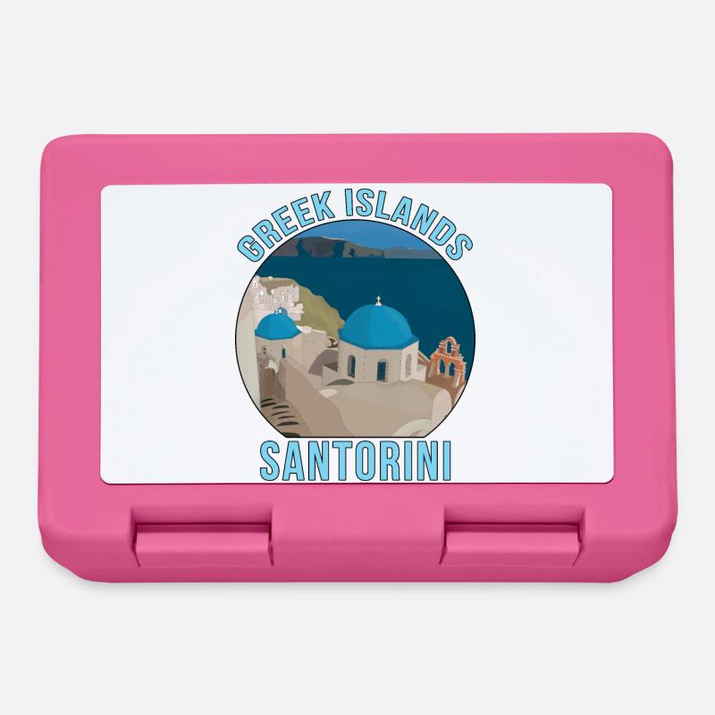 Griechische Inseln Santorini - Brotdose - Pink