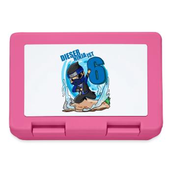 6 Jahre Geburtstag Junge Ninja - Ich bin 6 - Brotdose - Pink - Vorne