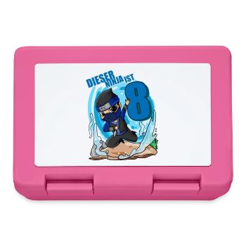 8 Jahre Geburtstag Junge Ninja - Ich bin 8 - Brotdose - Pink - Vorne