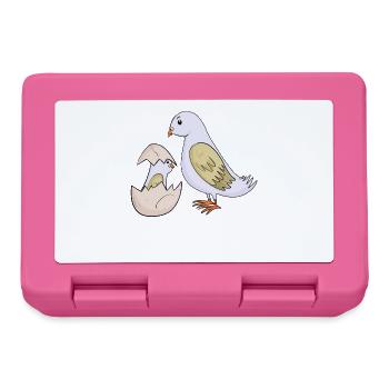 Pigeon avec bébé pigeon - Boîte à goûter - rose - Devant
