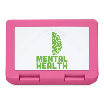 Brain No Health Without Mental Health - Lunchbox - pink - Front