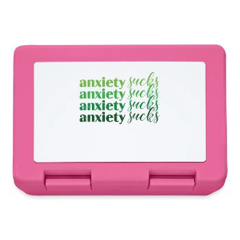 Anxiety Sucks Green Mental Health - Lunchbox - pink - Front