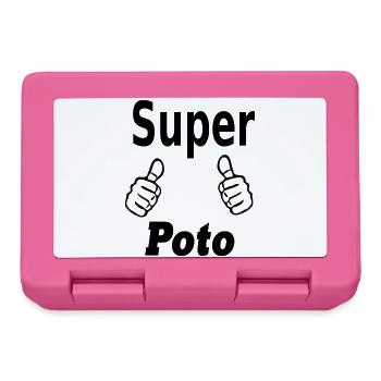 super poto, amitié, copinage - Boîte à goûter - rose - Devant