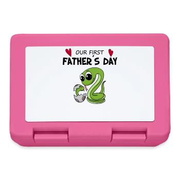 Father's Day Gift - Our First Father's Day - Lunchbox - pink - Front
