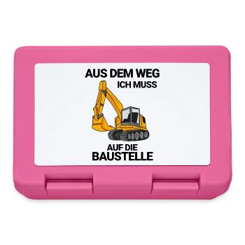 Baustelle Bagger Baggerfahrer Geschenk - Brotdose - Pink - Vorne