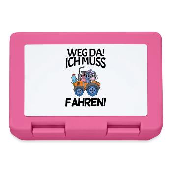 Traktor Trecker Spruch - Brotdose - Pink - Vorne