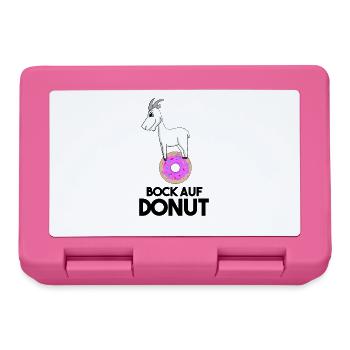 Bock auf Donut - Ziege Ziegenbock - Brotdose - Pink - Vorne