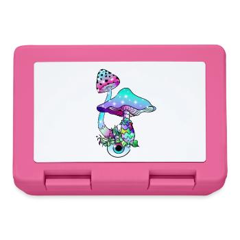 Magic Mushrooms Neon Zauber Pilze Psychedelic - Brotdose - Pink - Vorne