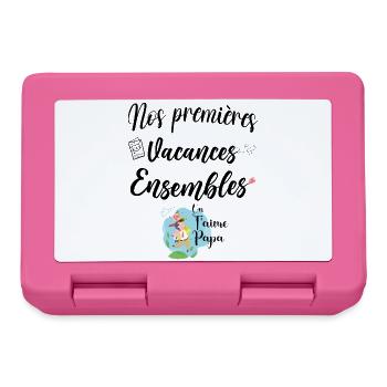 Nos 1ères vacances ensembles on t'aime papa - Boîte à goûter - rose - Devant