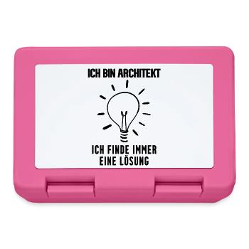 Architekt Beruf Ausbildung - Brotdose - Pink - Vorne