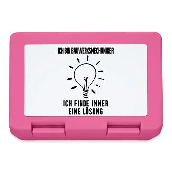 Bauwerksmechaniker Beruf Ausbildung - Brotdose - Pink - Vorne
