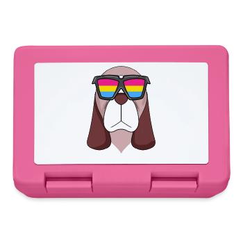 Pansexual Basset Hound Dog - Dog with glasses - Lunchbox - pink - Front