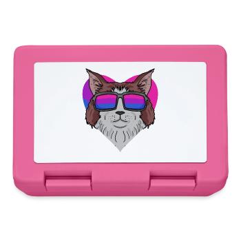 Bisexuell Maine coon Katze - Katze mit Brille - Brotdose - Pink - Vorne