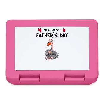 Father's Day Gift - Our First Father's Day - Lunchbox - pink - Front