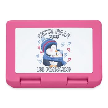 Dieses Mädchen Liebt Pinguine - Brotdose - Pink - Vorne