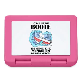 Motorboot Kapitän Bootsführerschein - Brotdose - Pink - Vorne
