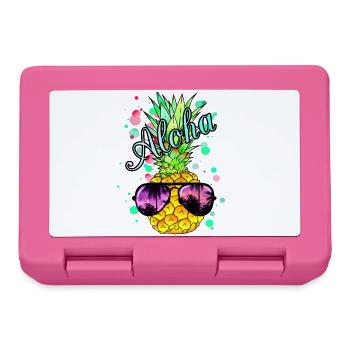 Aloha pineapple with sunglasses - Lunchbox - pink - Front