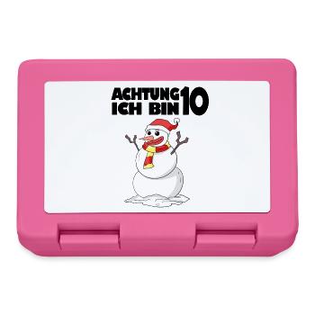 10.Geburtstag Schneemann 10 Jahre Geschenk - Brotdose - Pink - Vorne