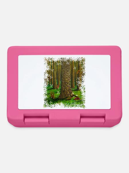 Waldtiere, Zwerg und Naturmagie - Brotdose - Pink