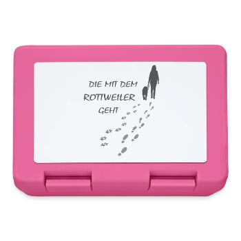 Rottweiler - Die mit dem Rottie geht - Gassi - Brotdose - Pink - Vorne