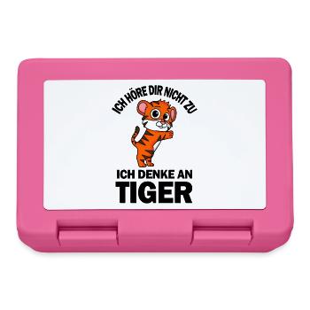 Tiger Spruch lustig - Ich denke an Tiger - Brotdose - Pink - Vorne