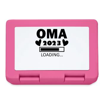 Oma 2023 - Werdende Oma 2023 - Brotdose - Pink - Vorne