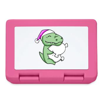 Crocodile with pillow and sleeping cap - Lunchbox - pink - Front