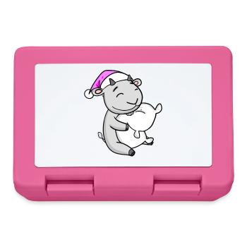Goat with pillow and sleeping cap - Lunchbox - pink - Front