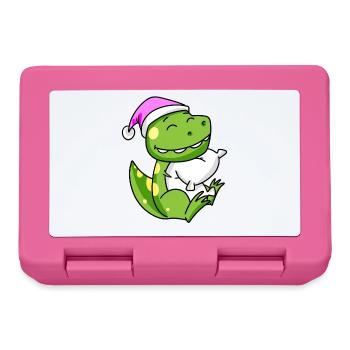 Dinosaur with pillow and sleeping cap - Lunchbox - pink - Front