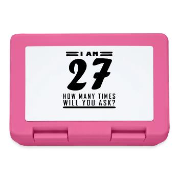 I am 27 – 27th birthday gift - Lunchbox - pink - Front
